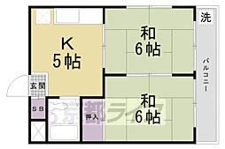 キザキコーポラス 2DKの間取図画像