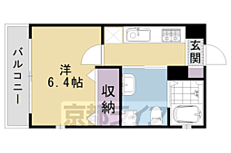 グランドーリアJR円町駅前 1Kの間取図画像