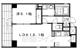 都壱番館三条堀川 1LDKの間取図画像