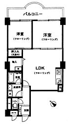 ライオンズヒルズ熱海 2LDKの間取図画像