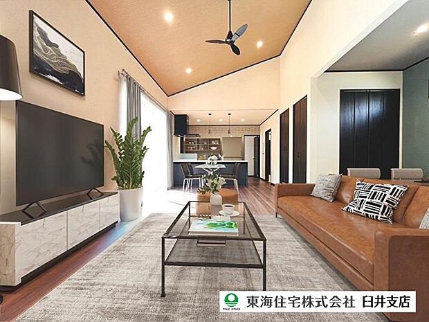 【インテリア家具はCG】天井が高く開放感たっぷり!ご家族の憩いの場になる18帖LDK