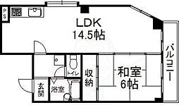 プリムローズ嵯峨 3階1LDKの間取り