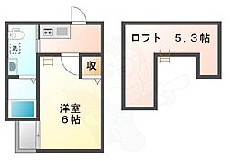 ロフティ大北小路 2階1Kの間取り