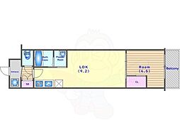 スワンズ京都東寺ガーデン 1LDKの間取図画像