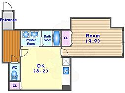 伽羅唯心庵 1DKの間取図画像