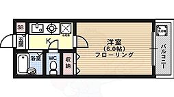 ヴィラウィスタリア 3階1Kの間取り