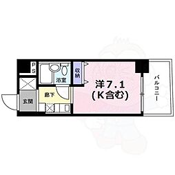 Gloire烏丸五条 10階ワンルームの間取り