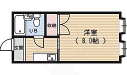 ハウスピエーメ 3階1Kの間取り