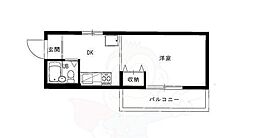 メゾン・ド・セルリアン 2階1Kの間取り