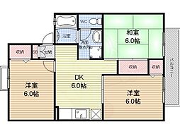 セジュール93 3DKの間取図画像