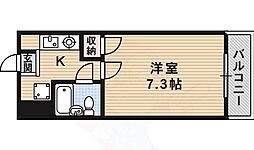 サンクスパレ南巽 3階1Kの間取り