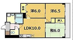 エーデル音羽 3階3LDKの間取り