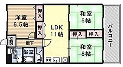 カストルム滝川 1階3LDKの間取り
