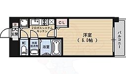 プレサンス京都五条天使突抜 4階1Kの間取り