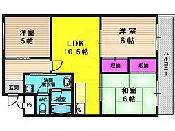 エス・テラス桂 3DKの間取図画像