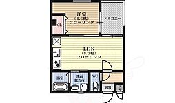 パセオ・アグラシオン今出川 2階1LDKの間取り