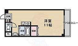 コムデザンファン 3階ワンルームの間取り