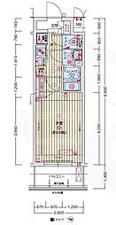 ソルテラス京都JUJO薫 5階1Kの間取り