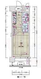 ソルテラス京都JUJO薫 2階1Kの間取り