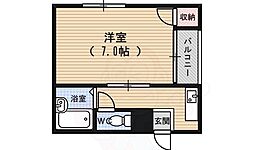 More西洞院 5階1Kの間取り