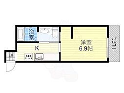 クレアラ・クーオ 1階1Kの間取り
