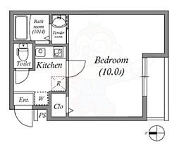 京都地下鉄東西線 西大路御池駅 徒歩7分の賃貸マンション 4階1Kの間取り