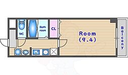 阪急嵐山線 上桂駅 徒歩9分の賃貸マンション 5階1Kの間取り