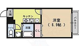 プレジール西ノ京 2階1Kの間取り