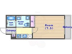 THE GARNET SUITE RESIDENCE西院1 1階1Kの間取り