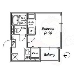 阪急京都本線 大宮駅 徒歩6分の賃貸アパート 3階1Kの間取り