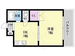 アートセレナ坊城 3階1DKの間取り