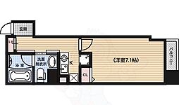 HF河原町二条レジデンス 2階1Kの間取り