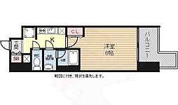 ベラジオ五条堀川2 6階1Kの間取り