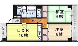 カーネルヒル 2階2LDKの間取り