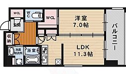 アスヴェル京都烏丸五条 8階1LDKの間取り