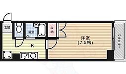 レジデンス西陣 4階1Kの間取り