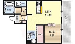 SAMSQUARE四条大宮 3階1LDKの間取り
