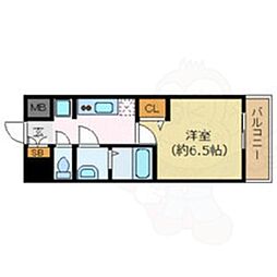 プレサンス京都二条 京華 3階1Kの間取り