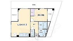バードレイク北山 1階1LDKの間取り