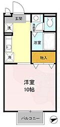 セピアコート 2階ワンルームの間取り