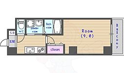 EXCEED桂 3階1Kの間取り