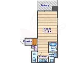 フレール烏丸五条 7階1Kの間取り