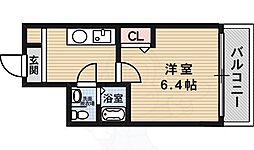 ランブラス桂水築町 1Kの間取図画像