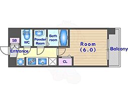 プレサンスTHE KYOTO 彩美 3階1Kの間取り