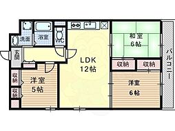 ビューテラス桂南 3階3LDKの間取り
