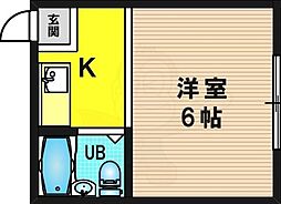 グリーンパレス桂 1Kの間取図画像