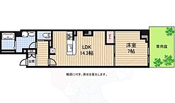 CALM小川通 1階1LDKの間取り