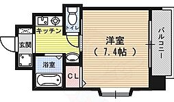 エステムコート京都烏丸3ジャパニズム 4階1Kの間取り