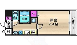 エグゼレジデンス羅城門 3階1Kの間取り