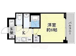 エステムコート京都西院 2階1Kの間取り